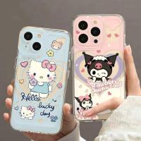 ราคา HL| เคส iPhone 6 6s 7 8 Plus X Xr Xs Max 11 12 13 14 15 Pro Max Transparent Lovely Cartton Kuromi Hello Kitty Soft Phone Case (29653517057)