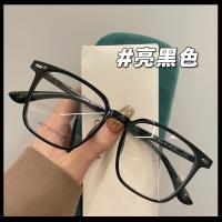 ราคา แว่นสายตาสั้น (0 ~ 4.0) แว่นตาทรงสี่เหลี่ยม Ultralight Tr90 เกาหลี Unisex Anti-Blue Light กรอบแว่นตาสีดํา (42024295310)