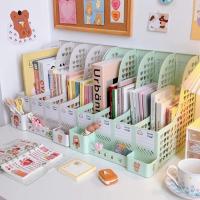 ราคา ชั้นวางหนังสือ 4ช่อง ชั้นจัดเก็บหนังสือ กล่องใส่แฟ้ม กล่องใส่เอกสาร แฟ้มใส่เอกสาร ที่ใส่หนังสือ จัดระเบียบโต๊ะ (27478165725)