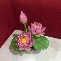 ราคา ดอกบัวสำหรับบูชาพระ ดอกบัวหลวง ดอกไม้ดินปั้น ดอกไม้ประดิษฐ์ ดอกไม้ปล (7529263817)