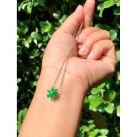 ราคา จี้หยกเขียวจักรพรรดิ์ดอกเดซี่ตัวเรือนทองคำขาวแท้18k (27426055018)