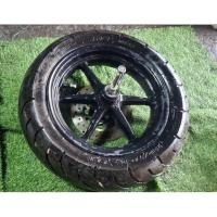 ราคา ล้อแม็กหน้า Yamaha Q-bix สินค้ามือสองแท้ถอดรถ(สภาพดียางใช้ได้) (24497087503)