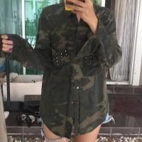ราคา มือสอง เสื้อเชิ้ต Zara ลายทหาร ไซส์ XS (1368813519)
