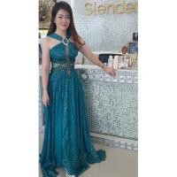 ราคา ชุดราตรีกระโปรงยาว สีเขียว B68 (10211549227)