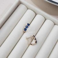 ราคา ต่างหูเพชร หัวใจ สีเหมือนพลอยไพลิน *ไม่ลอก ไม่ดำ ไม่หมอง* (41326013459)