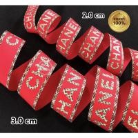 ราคา ริบบิ้น CC ของแท้สีแดง กว้าง2.0 และ3.0 ยาว 1 เมตร. (3520647045)