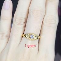 ราคา MATA แหวนตาดอกไม้หัวใจทองขนาด 1 กรัม (51852852797)