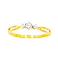 ราคา Happy Jewelry แหวนเพชร 3 เม็ด ก้านคู่โค้ง แหวนเพชร แหวนทองเพชรแท้ ทองแท้ 37.5% ME936 (27572917752)