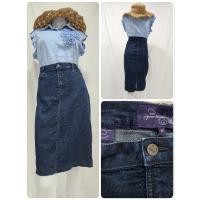 ราคา ผ้ายีนส์ยืด ยังดูใหม่ ใส่สบายมากๆ แบรนด์ NxD เอว 36"-41" กระโปรงยีนส์มือสอง ทรงสอบ ผ่าหลัง สีสวย วินเทจ นำเข้า USA (24978377514)