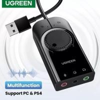 ราคา UGREEN รุ่น 40964, 50599 SoundCard USB Audio Interface External3.5 mm Mic, หูฟัง, Audio อะแดปเตอร์ soundcard (5039901150)
