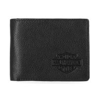 ราคา New กระเป๋าสตางค์ Harley-Davidson Men's Classic Genuine Pebble Leather B&S Passcase Wallet - Black Item # MWM004/08 (40508777531)