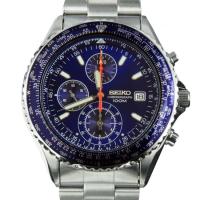 ราคา Seiko Flightmaster Chronograph นาฬิกาข้อมือผู้ชาย สีเงิน/น้ำเงินสายสแตนเลส รุ่น SND255P1 (578550608)