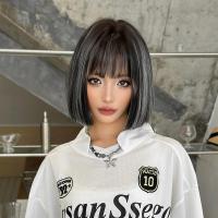 ราคา วิกผมหญิงสั้นตรง แบบอินเตอร์ ใหม่ มาพร้อมสีขาวและดำ ไฮไลท์ไล่โทน เส้นใยเคมีทนความร้อนได้สูง ฝ้ายเต็มด้านบนและด้านล่าง (26488101882)