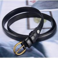 ราคา เข็มขัดผู้หญิง หัวเข็มขัดสีทอง หนังแท้ Women Leather Belt for Pants Dress Jeans Waist Belt with Brushed Alloy Buckle (24063945783)