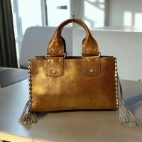 ราคา Italian Designers × Vintage Vintage Francesco Biasia Leather Bag Womens brown gold หนังแท้วินเทจ มือสองนำเข้า สภาพสวย (40256739985)