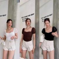 ราคา Mika บอดี้สูท ลูกไม้เข้ารูป เย็บย่นทั้งตัว T-Shirtnista (19439858240)