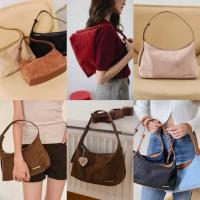 ราคา ส่งต่อ chuchop Wendy bag สีน้ำตาลเข้ม พร้อมถุงผ้า กระเป๋าข้างสะพายข้างสไตล์คลาสสิค หนังกลับ (43015785405)