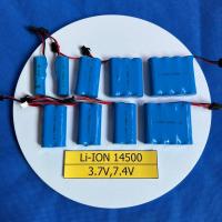 ราคา ถ่านชาร์จ ชนิด Li-ION 14500 ขนาด 3.7V,7.4V ความจุ 800-5600 mAh ขั้วชนิด SM,SM3,SM4,SM+3P (23664610338)