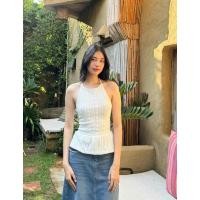 ราคา เสื้อคล้องคอเปิดหลังเปิดหลัง สีขาวลูกไม้ มีซับใน (24342782427)