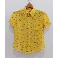 ราคา เสื้อสตรีผ้าโปร่งสีเหลืองสวยลายสดใส SIM Itokin อก 36" ยาว 20" (23635748351)