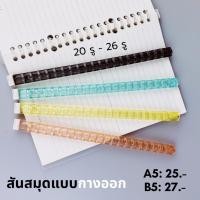 ราคา (พร้อมส่ง) สันกระดูกแบบกางออกได้ ขนาด B5(26รู) / A5(20รู) ใส่กับกระดาษรีฟิลล์ กระดาษเติมได้ (11562475518)