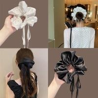 ราคา แฟชั่นซาตินโบว์ริบบิ้น Scrunchies หางม้าผ้ายืดหยุ่นแหวนผมอุปกรณ์เสริมผมสําหรับสาว (43251420221)