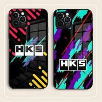 ราคา BK-1 กีฬารถ HKS JDM เคสโทรศัพท์กระจกนิรภัยสําหรับ iPhone 17,15 Pro Max 14Pro 13 11 12 Mini X XR XS 8 7 Plus SE ปกหลัง (28457505162)