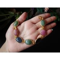 ราคา สร้อยข้อมือพลอยทับทิม หยก นิหร่าพม่า ตัวเรือนชุบทองไมครอน (20240432244)