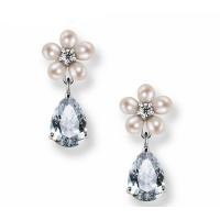 ราคา TANITTgems ต่างหูเพชรโคลนนิ่งทรงหยดน้ำประดับไข่มุกแท้ (8715986709)