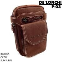 ราคา De’lonchi ซองใส่มือถือหนังแท้ กป.ติดเข็มขัด เหน็บเอว ใส่โทรศัพท์ 2เครื่อง กระเป๋าร้อยเข็มขัด หนังวัว 100% (22985208803)