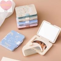 ราคา HANHAI พับหวีขนาดเล็กพร้อมกระจกขนาดกะทัดรัดขนาดพกพาแบบพกพาเดินทางแปรงผมกระจกเครื่องสําอางนวดหนังศีรษะแปรงผ่อนคลาย TH (43652382799)