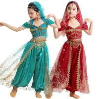 ราคา ชุดเจ้าหญิงสำหรับเด็ก 6 ชิ้น สไตล์อินเดีย สีแดงและสีฟ้า เหมาะสำหรับHALOWEEN และการแสดงบนเวที (43725071522)