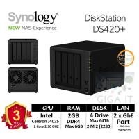ราคา Synology NAS DiskStation รุ่น DS420+ (HDD 4 Bay Max 64TB + 2 M.2, Dual Core 2.9 GHz, 2GB DDR4, 2 GbE) ประกัน 3 ปี (27001814556)