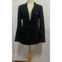 ราคา CROCODILE เสื้อสูทสีดำกระดุมหน้ากระเป๋าหน้าไหล่ 16 อก 42 เอว 33 ยาว 27 งานมือสอง(R4) (55852128425)