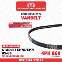 ราคา Fanbelt Fanbelt เครื่องปรับอากาศ AC Toyota Starlet EP70 EP71 1986 1987 1989 4PK 860 Indoparts (54053959553)