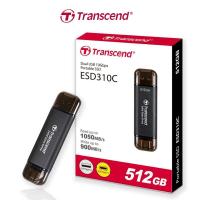 ราคา Transcend External SSD smallest 512GB ESD310C USB Type A and USB Type C รับประกัน 5ปี TS512GESD310C (23949698528)