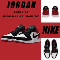 ราคา จัดส่งรวดเร็ว Nike Air Jordan 1 Low “Black Toe” แท้ 100% 553558-116 รองเท้าผ้าใบย้อนยุค รองเท้าผ้าใบ รองเท้าวิ่ง (24109408677)