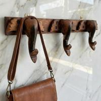 ราคา ที่แขวนของติดผนัง ไม้แกะสลัก "หัวช้าง 3 หัว" (ยาว 50 ซม.)วินเทจ ตะขอแขวนเสื้อ/หมวก ตกแต่งสปา โรงแรม (49355691697)