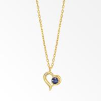 ราคา A.CEMI พลอยแท้ Sapphire-September Birthstone Necklace ไพลิน สร้อยคอพลอยแท้ ไพลิน ต่างหูเงินแท้ ชุบทอง 18K (13610079944)