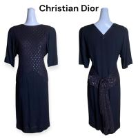 ราคา Christian Dior เดรสเปิดหลังโบว์ใหญ่แบบผูกสีดำ (41320887564)