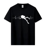 ราคา [พร้อมส่ง]Scuba Dive Heart Beat ของขวัญที่ดีที่สุดสำหรับ Diver เสื้อยืด Lengan Pendek Musim Panas (42721464087)