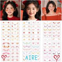 ราคา สติกเกอร์แต่งหน้า.Face Tattoo 12 ชิ้น สีแดง กันน้ำและมีกลิตเตอร์ DIY Temporary Tattoo (55304529697)