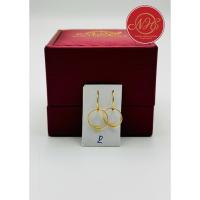 ราคา ต่างหูทองแท้ ต่างหูทอง90 ต่างหูห่วง เรียบๆ ขนาด 10 มิล ✅พร้อมส่ง (57954860141)