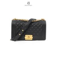 ราคา [ของแท้] CHANEL BOY 10 BLACK CAVIAR SUEDE GHW มีใบรับประกัน ตรวจสอบได้ทุกใบ ✅ (44208993447)