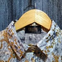 ราคา เสื้อเชิ้ตชีฟอง ลายงู สีเทา ทอง ป้าย LA LUNE #มือ1 (12553634031)