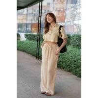 ราคา [Sundaylife] summer set เสื้อครอปฟรีไซส์ เสื้อกระดุมหน้า กางเกงเอวผูก ผ้าใยธรรมชาติ ผ้าใส่สบาย ชุดใส่ไปทะเล ชุดไปเที่ยว (26029029896)