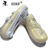 ราคา SDKF รองเท้าปั่นจักรยานเสือหมอบรองเท้าจักรยานเสือหมอบ SPD รองเท้าปั่นจักรยานสีขาวไมโครไฟเบอร์วัสดุคาร์บอนไฟเบอร์ MTB Anti-slip (27871261508)