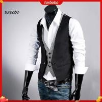 ราคา เทอร์โบโบ เสื้อกั๊กสูทคอวีกระดุมแถวเดียวฝีมือที่ยอดเยี่ยมปลอมสองชิ้นผู้ชายธุรกิจเสื้อกั๊ก ชุดทํางาน (44464617395)