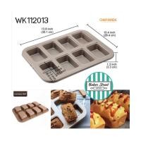ราคา พิมพ์ CHEFMADE รหัส WK112013-1 พิมพ์สี่เหลี่ยมผืนผ้า 8 หลุม เคลือบเทฟลอนสีทอง (13205567357)
