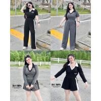 ราคา สาวอวบ ชุดเซ็ตสาวอวบ เซ็ต Paris เซ็ตคอปก กางเกงขายาว กางเกงขาสั้น สกรีน Saint Laurent อก 38 40 42 44 46 (10446705675)
